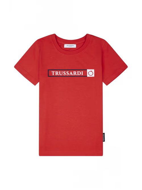 t-shirt con logo centrale TRUSSARDI JEANS | TBP25060TS/OFRED_BRIGHT